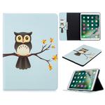 For iPad 10.2 Colored Drawing Pattern Horizontal Flip PU Leather Case with Holder & Card Slots & Wallet(Owl A)