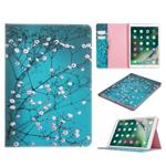 For iPad 10.2 Colored Drawing Pattern Horizontal Flip PU Leather Case with Holder & Card Slots & Wallet(Plum Blossom)