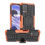 For OPPO Realme 8i Tire Texture TPU + PC Phone Case with Holder(Orange)