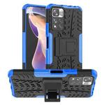 For Xiaomi Redmi Note 11 Pro (China) Tire Texture TPU + PC Phone Case with Holder(Blue)