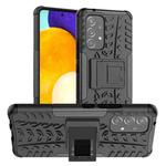 For Samsung Galaxy A53 5G Tire Texture TPU + PC Phone Case with Holder(Black)