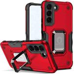For Samsung Galaxy S22+ 5G Ring Holder Non-slip Armor Phone Case(Red)