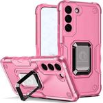 For Samsung Galaxy S22+ 5G Ring Holder Non-slip Armor Phone Case(Pink)
