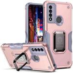 For TCL 20 XE Ring Holder Non-slip Armor Phone Case(Rose Gold)