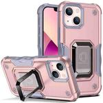 For iPhone 13 mini Ring Holder Non-slip Armor Phone Case (Rose Gold)