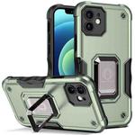 For iPhone 12 Ring Holder Non-slip Armor Phone Case(Green)