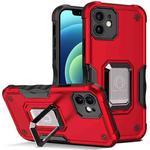 For iPhone 11 Ring Holder Non-slip Armor Phone Case (Red)