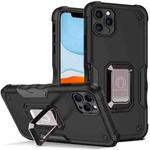 For iPhone 11 Pro Ring Holder Non-slip Armor Phone Case (Black)