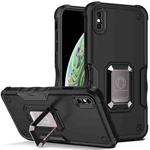For iPhone XR Ring Holder Non-slip Armor Phone Case(Black)