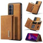 For OnePlus 9RT 5G DG.MING M1 Series 3-Fold Multi Card Wallet Back Cover Leather Phone Case(Brown)
