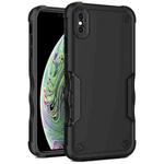 For iPhone X / XS Non-slip Armor Phone Case(Black)