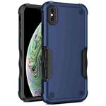 For iPhone X / XS Non-slip Armor Phone Case(Blue)