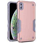 For iPhone X / XS Non-slip Armor Phone Case(Rose Gold)