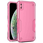 For iPhone X / XS Non-slip Armor Phone Case(Pink)