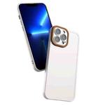 Color-contrast PC + TPU Case For iPhone 13 Pro(White+Dark Brown)