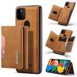 For Google Pixel 5a 5G DG.MING M2 Series 3-Fold Multi Card Bag Back Cover Leather Phone Case(Brown)