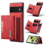 For Google Pixel 6 Pro DG.MING M2 Series 3-Fold Multi Card Bag + Magnetic Back Cover Case(Red)