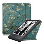 For KOBO Libra2 2021 Multi-folding Leather Tablet Case(Apricot Blossom)