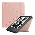 For KOBO Libra2 2021 Multi-folding Leather Tablet Case(Rose Gold)