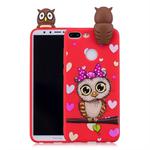 For Huawei Honor 9 Lite Shockproof Cartoon TPU Protective Case(Red Owl)