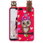 For Huawei Honor 9i Shockproof Cartoon TPU Protective Case(Red Owl)