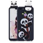 For Huawei Honor 9i Shockproof Cartoon TPU Protective Case(Three Pandas)