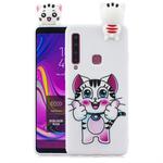 For Galaxy A9 (2018) Shockproof Cartoon TPU Protective Case(Cat)