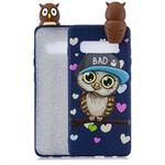 For Galaxy S10 Shockproof Cartoon TPU Protective Case(Blue Owl)