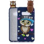 For Galaxy S10e Shockproof Cartoon TPU Protective Case(Blue Owl)