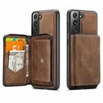 For Samsung Galaxy S22 5G JEEHOOD Magnetic Zipper Horizontal Flip Phone Leather Case(Brown)