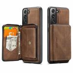 For Samsung Galaxy S22+ 5G JEEHOOD Magnetic Zipper Horizontal Flip Phone Leather Case(Brown)