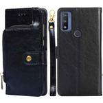 For Motorola Moto G Pure Zipper Bag Leather Phone Case(Black)