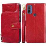 For Motorola Moto G Pure Zipper Bag Leather Phone Case(Red)