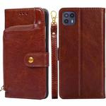 For Motorola Moto G50 5G Zipper Bag Leather Phone Case(Brown)