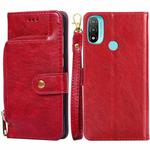 For Motorola Moto E20 / E40 Zipper Bag Leather Phone Case(Red)