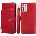 For OPPO K9s / Realme Q3s Zipper Bag Leather Phone Case(Red)