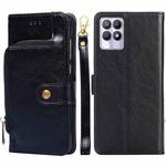 For OPPO Realme 8i Zipper Bag Leather Phone Case(Black)
