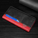 For OPPO K9s / Realme Q3s Contrast Color Side Buckle Leather Phone Case(Red + Black)