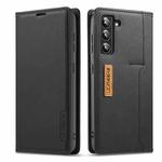 For Samsung Galaxy S22+ 5G LC.IMEEKE LC-001 Series PU + TPU Color Matching Frosted Leather Phone Case(Black)