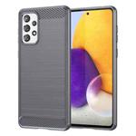 For Samsung Galaxy A73 5G Brushed Texture Carbon Fiber TPU Phone Case (Grey)