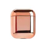 For AirPods 1/2 Electroplated PC Earphones Shockproof Protective Case(Rose Gold)