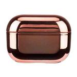 For AirPods Pro Electroplated PC Earphones Shockproof Protective Case(Rose Gold)