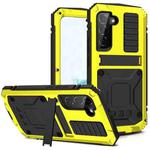 For Samsung Galaxy S22+ 5G R-JUST Metal + Silicone Holder Phone Case(Yellow)