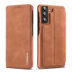 For Samsung Galaxy S22 5G LC.IMEEKE Hon Ancient Series Horizontal Flip Leather Phone Case(Brown)