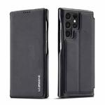 For Samsung Galaxy S22 Ultra 5G LC.IMEEKE Hon Ancient Series Horizontal Flip Leather Phone Case(Black)