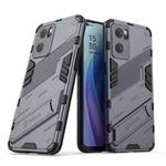 For OPPO Reno7 5G China Punk Armor 2 in 1 PC + TPU Shockproof Phone Case with Invisible Holder(Grey)