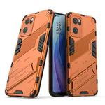 For OPPO Reno7 5G China Punk Armor 2 in 1 PC + TPU Shockproof Phone Case with Invisible Holder(Orange)