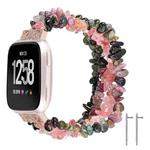 For Fitbit Versa Rough Stone Bracelet Watch Band(Colorful Tourmaline)