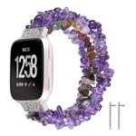 For Fitbit Versa Rough Stone Bracelet Watch Band(Amethyst)