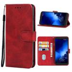 Leather Phone Case For  Alcatel 1x Fingerprint Version(Red)